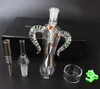 2020 NC Kit Tuyau en verre en forme de corne de bœuf 14 mm Collecteur de nectar commun 4.0 Kit Bongs en verre pour pipes à fumer