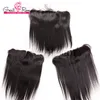 4 pcs mink pêlos lisos brasileiros com 13x2 lace encerramento frontal greaturemy mark virgem pacotes de cabelo humano com orelha a orelha frontal