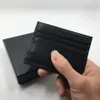 Svart äkta läder kreditkortshållare Business Men High Quality Slim Bank Card Case 2017 Nya ankomster Fashion ID -kortväska Fre287s