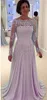 Vintage Long Sleeves Mother of Bride Groom Dresses Beaded Lace Appliqued Women's Formal Dress2362