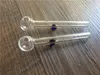 2pcs/lot Cheap Thick 10cm clear hand tobacco pipes Pyrex Glass smoking oil burner smoke pipe glass tube glass oil nail pipes