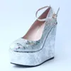 15CM Heel Height Sexy Round Toe Wedges Heel Pumps Platform Party Shoes heels US size 3-10.5 No.1258-3C