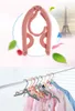 Space saver travel portable folding hangers rack outdoor clothes hangers multifunctional magic folding clothes plastic antiskid hanger