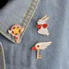 Cartoon Nette Brosche Set Engel Flügel Zepter Kaninchen Metall Öl Pins Mädchen Jeans Tasche Schuluniform Dekoration