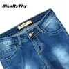 Jeans femininos atacado- bilarythy moda mulheres senhoras denim calça esticar rasgado destruído lápis lápis casul1