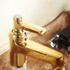 European Retro Rose Gold Bronze Ceramic Basin Faucet Singe Handle Kitchen Deck Mounted Water Mixer Tap Bathroom Sink Faucet9701759