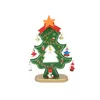 18 cm de madeira da árvore de natal com pendurado decorações sinos diy árvore de natal mesa mini ornamento presente frete grátis za5226