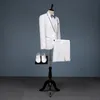 リアルイメージシンプルな男性スーツ3ピースウェディングタキシードカスタムメイド新郎新婦セット（ジャケット+パンツ+ベスト）