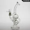 SAML 20CM Tall Oil Rig Hookahs Recycler bong Glass Smoking water pipe joint size 14.4mm PG5040