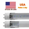 Fylldt i USA T8 LED-rörljus 22W 4ft 1200mm Byt ut fluorescerande LED-glödlampa SMD2835 AC110-277V UL DLC CE FCC Gratis frakt 100+