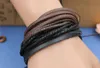 Bracelet de mode bijoux charme bracelets en cuir avec corde de tresse unisexe pour tricoter à la main