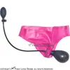 Black Sexy Latex Briefs With Inflatable Butt Plug Fetish Rubber Pants Pump Buttplug Ass Anal Enema Panties Bottoms Shorts 00175179099