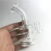 6 tums glas bong vattenrör med 14mm kvinnlig klar tjocka bägare cyklon mini bongs för kvarts banger nagel hand rökning