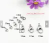 Lot 50pcs in bulk free shipping Good parts ,316L Stainless Steel 12mm silver tone high quality Lobster Clasps jewelry hook silver 9mm
