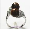 Moda Fine 18k GP Różowy Kryształ Biżuteria Ring Rozmiar: 7-9 #