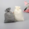 Sacs à cordon en tissu de lin bijoux de bonbons pochettes cadeaux sacs d'emballage sacs de jute cadeau sac d'alimentation mobile sac d'emballage en toile de jute multi couleur