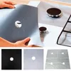 Mats & Pads Wholesale- 4PCS Sliver Reusable Aluminum Foil Gas Stove Burner Cover Protector Liner Clean Mat Pad File Injuries Protection 3col