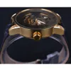 Winnaar 2022 Brons Retro Design Roman Number Display Gouden Movement Skeleton Inside Men Watch Top Merk Luxe Mechanisch Horloge