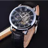 2021 Forsining 3d LogoBlack Gold Men Orologio meccanico Montre Homme Mens Orologi Top Brand di lusso in pelle Scheletro Royal Design