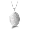 Mode trend kvinnor ovala locket pendlar blommor design mönster koppar 925 silverplatta 18k guldpläterade halsband smycken