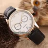 High Quality Portugieser IW500125 IW500701 IW500124 Brown Dial Automatic Mens Watch Rose Gold Leathre Strap Power reserve Watches