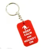 1pc Lugn och hockey på Silicone Dog Tag Keychain Perfekt att användas i någon fördel