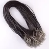 100 st läderkedjor Halsband hänge charm med hummerlås diy smycken gör fynd sträng sladd 1 5 mm231w