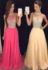 Long Prom Dresses 2019 High Neck Black Girl Prom Dress Chiffon with Crystal Sexy Back A-line Party Dresses Evening Gowns