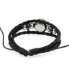 Fashion Twelve Horoscope braided Rope Leather bracelet Vintage Black Beaded 12 Zodiac Charm Bracelets For women&men DIY Punk Jewelry