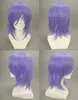 Rosario + Vampire Mizore Shirayuki Cosplay perruque courte bleu violet cheveux perruques