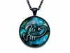 Brand New Selling Hora do Zodíaco Gemstone Glass Necklace Pingente N524 (com corrente) Ordem da mistura 20 peças muito
