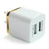 Chargeur de maison en métal US EU Plug Dual USB 2.1A AC Power Adapter Wall Charger Plug 2 Ports Pour Samsung Galaxy S6 LG Tablet iPad iPhone 7
