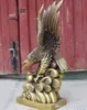 Kina Fengshui Brass Wealth Money Success Hawk Eagle Lanneret Bird King Statue