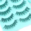 Partihandel 10 uppsättningar Kvinnor Falska ögonfransar CrissCross Naturlig mjuk handgjord tjock Fake Eyelash Makeup 5 Par / Set