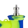 Tubo dell'acqua in silicone Fumo Bong in silicone infrangibile Dab Rig con chiodo in titanio Contenitore in acciaio inossidabile Dabber Jar Contenitore in silicone Narghilè6589533