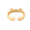 2017 nieuwe collectie groothandel schattige verstelbare kat oor en poot vrouwen ringen metalen legering zilver goud rose vergulde mode geschenk ring EFR089