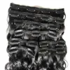 African American Clip In Human Hair Extensions 100G 120G 8PCs Natural Black Afro Kinky Curly Clip