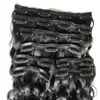 African American Clip in Human Hair Extensions 100g 120g 8st Natural Black Afro Kinky Curly Clip6095440