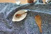 Alfombrillas para mesa, alfombrillas para vajilla, servilletas nórdicas occidentales, telas a cuadros, manteles individuales de lino, estilo japonés, azul marino