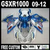Injection 100% fit for Suzuki GSXR1000 09 10 11 12 blue white fairings set gsxr 1000 2009-2012 IT10
