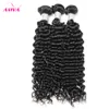 Brasilianska Deep Curly Virgin Hair Weaves 3pcs / Lot Naturlig Färg Jerry Curly 100% Human Hair Extensions Bundlar kan färgas