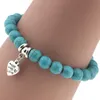 12 stili Boho Bracciali con fili turchesi Verde Pietra naturale Corss foglia Stella Luna Ancora albero Bracciale con ciondoli fatti a mano Per gioielli da donna