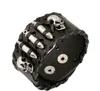 Bijoux de mode Squelette Tête Bullet Rock Bikers Large Bracelet Rivet Alliage Bracelet En Cuir Hommes Casual Vintage Punk Bracelet G134