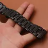 Bracelets de montre de remplacement à extrémités incurvées pour Samsung Gear S3, bracelet de montre poli en céramique noire, bracelet spécial avec fermoir en matel h229E