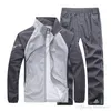 남자의 tracksuits 패치 워크 스포츠웨어 코트 재킷 + 바지는 남성 후드와 스웨터 outwear 슈트를 설정합니다