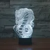 Lampe de Table de bureau à changement coloré, Illusion 3D Dragon serpent lueur LED avec télécommande à 15 touches 6167424