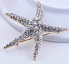 Topkwaliteit Shiny Crystal Rhinestone Starfish Broche Voor Vrouwen Meisje Gift Bruiloft Bruid Broches Sieraden Groothandel Xmas Geschenken