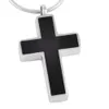Ijd8355 noir émaillé simple pendentif croix croix cendres de cendres bijoux en acier inoxydable urne cendres collier avec entonnoir