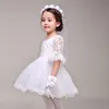 2017 винтаж новый цветок девушка платья Половина рукава партия театрализованное Причастие платье для свадьбы маленькие девочки дети / дети принцесса платье