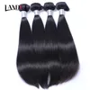 8A Peruvian Indian Malaysian Brazilian Straight Virgin Human Hair Weaves 3/4/5 Bundles Mink Remy Hair Extensions Natural Black Color Dyeable